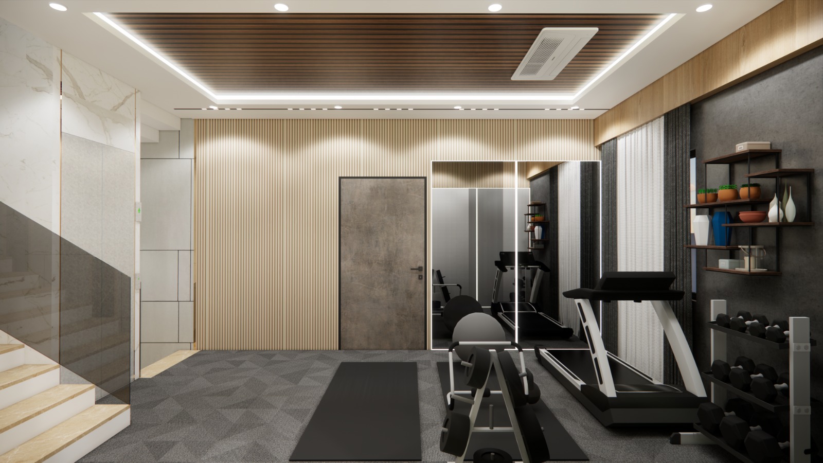 Architectural false ceiling design with cove lighting